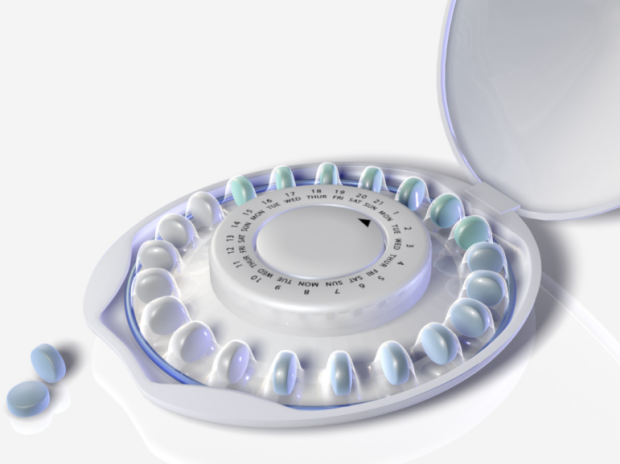 A birth control pill packet